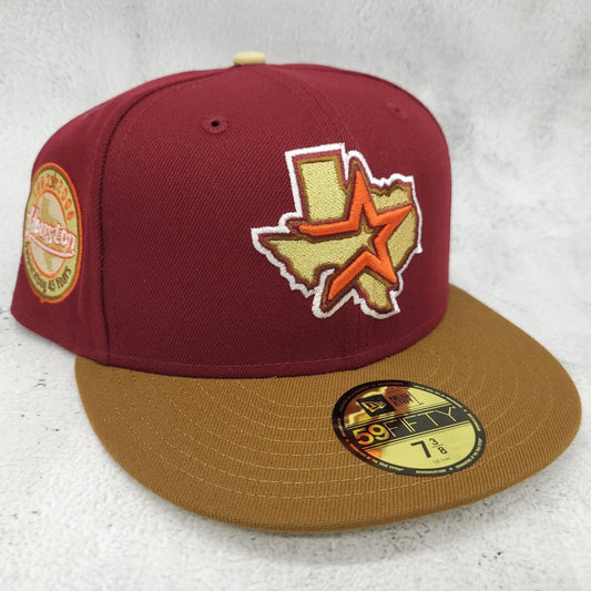 Exclusive Fitteds Houston Astros 'Burgundy Peanut Vegas Gold'