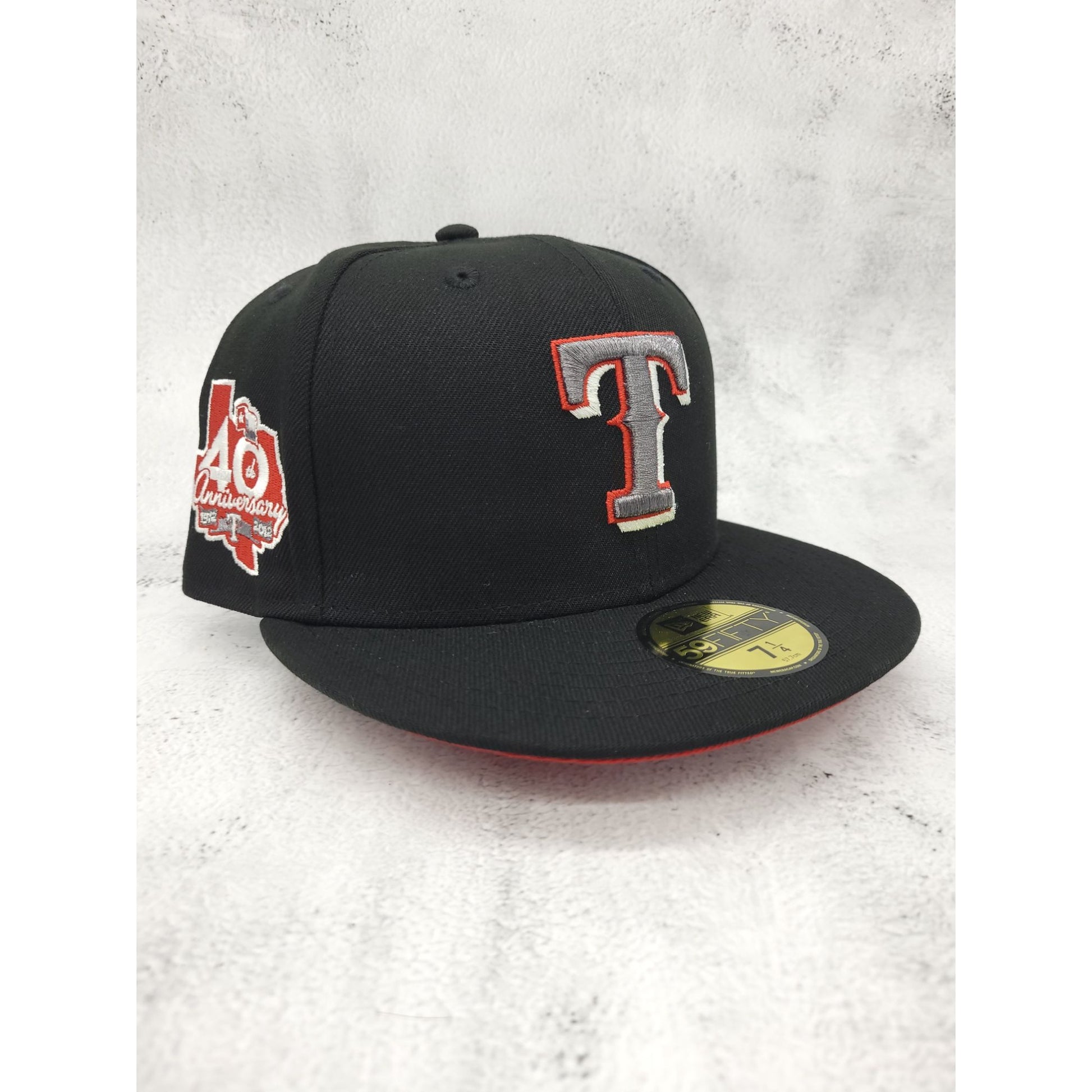 New Era Texas Rangers 40th Anniversary Liquid Metal Two Tone Edition  59Fifty Fitted Hat, EXCLUSIVE HATS, CAPS